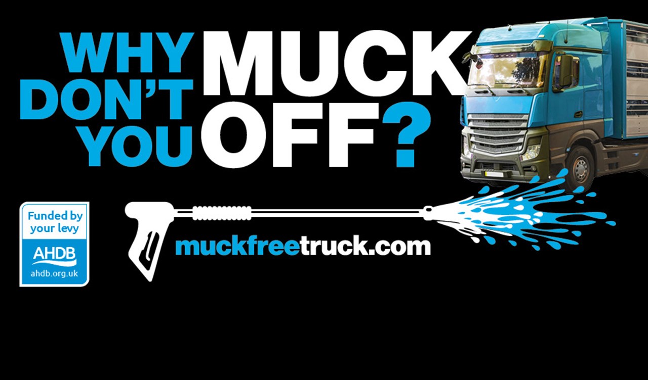 Promo graphic in blue, black and white with the slogan: Why don't you muck off?